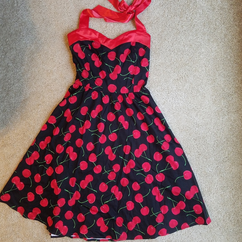 Cherries Halter 50's Style Retro Dress